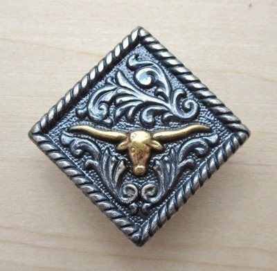 Concho Diamond Longhorn Silver/Gold 1 1/4" ~ TL2135ASG