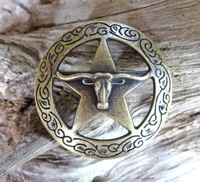Concho ~ Steer with Garland 1 1/2" ~ R1744-ABRS