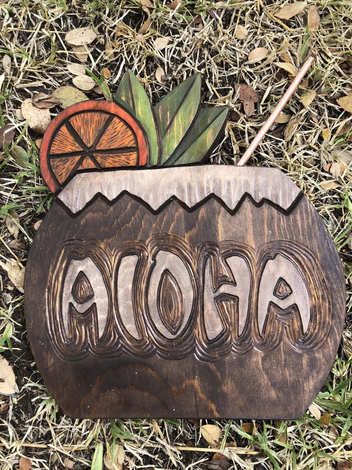 Wood carving: Aloha Coconut Cocktail Wood carving: Aloha Coconut Cocktail