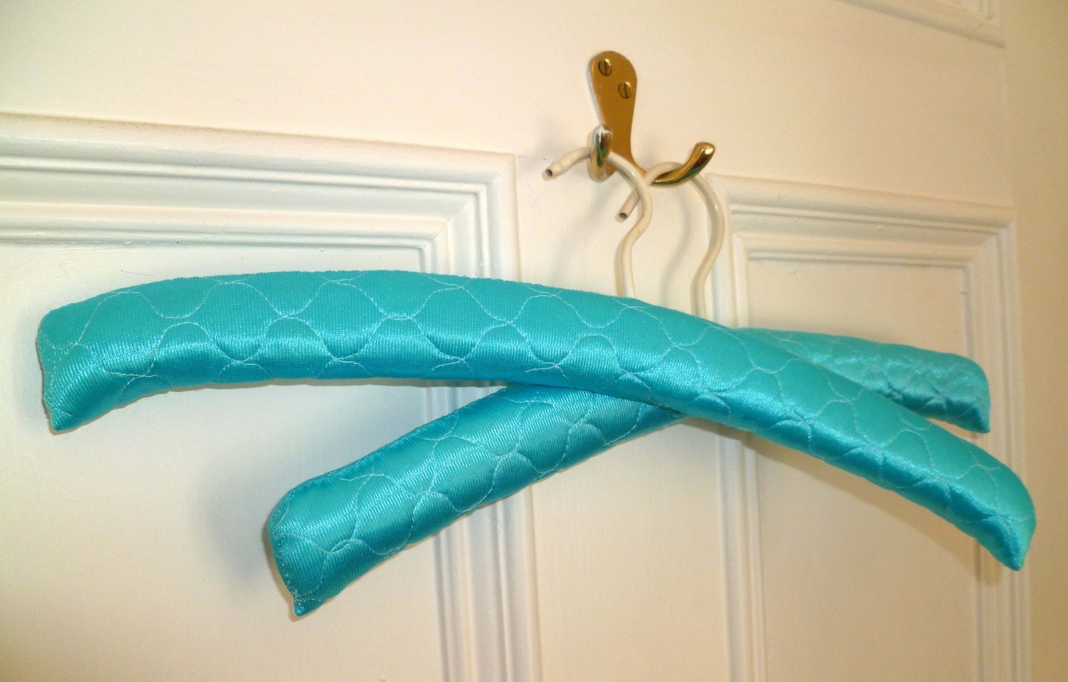 Vintage 70&#39;s padded clothes hangers