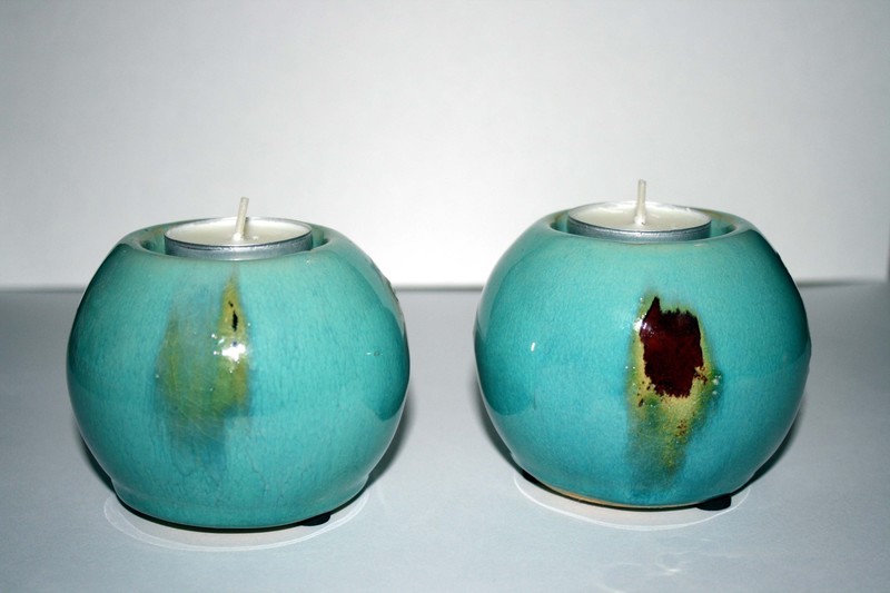 Retro duck egg tealight set
