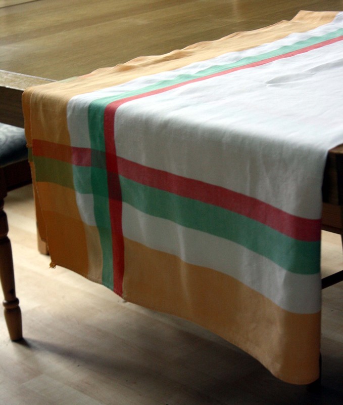 Vintage tablecloth with check detail