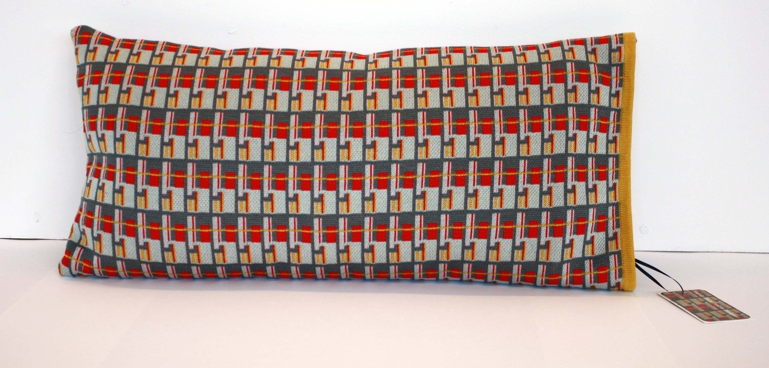Oblong cushion with duck feather inner