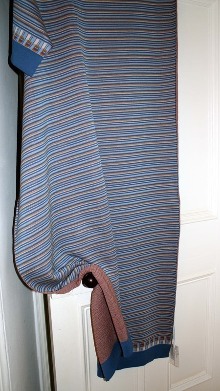 Large cobalt blue stripe throw