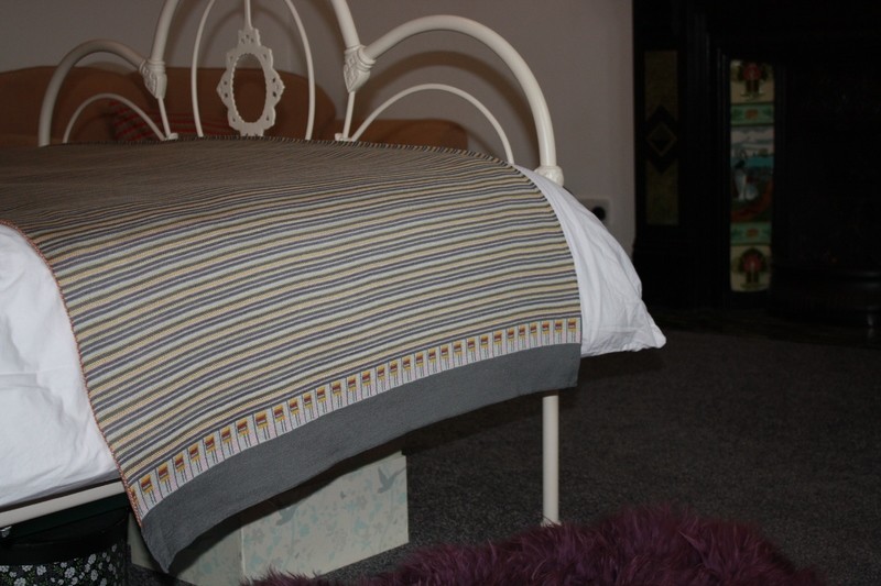 Large slate stripe throw