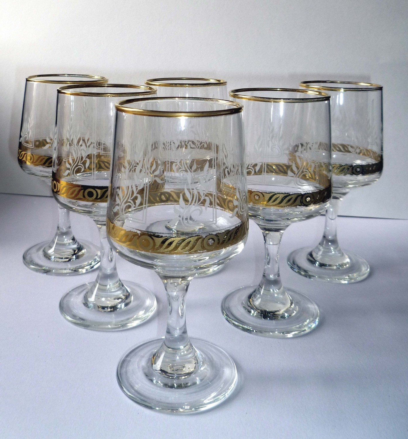 Vintage 50s port/ sherry glasses set of six