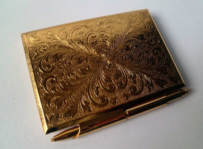 Vintage &#39;Stratton&#39; pocket notecase with matching pen and original packaging