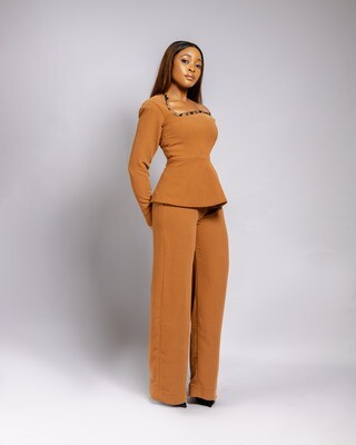 The Fola Set - Camel with Adire detail