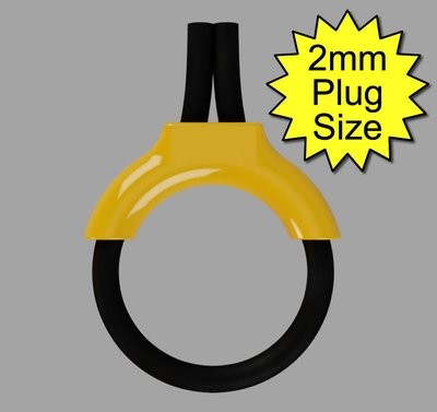 Estim Penis Play Conductive 6mm Rubber Cock Loop & Insulator 2mm Plug