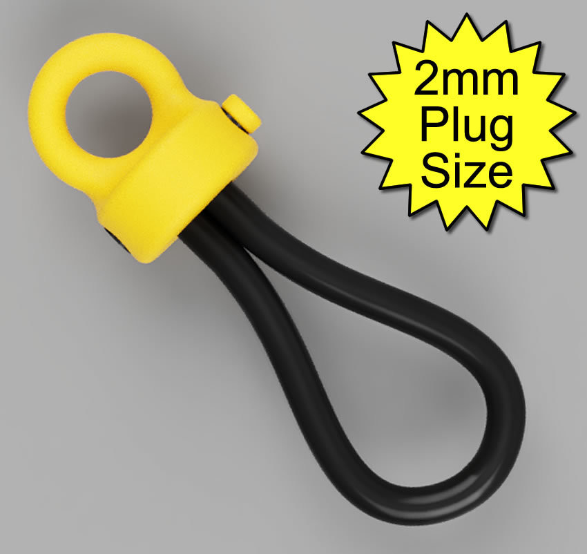 Joannes Didi/Dummy Monopole 6mm Conductive Rubber Electrode 2mm Plug - Yellow