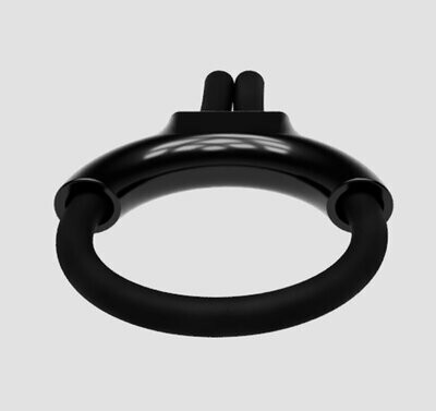 Estim Penis Play Conductive 6mm Rubber Cock Loop &amp; Insulator 2mm Plug Black
