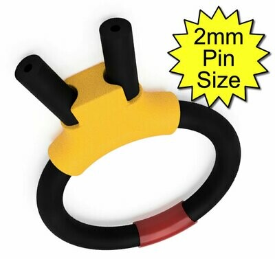 Estim Bipolar Penis Play Conductive 6mm Rubber Cock Loop 2mm Plug, Yellow