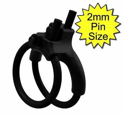 Double Penis Play 6mm Conductive Rubber Cock Loops 2mm Plug Black