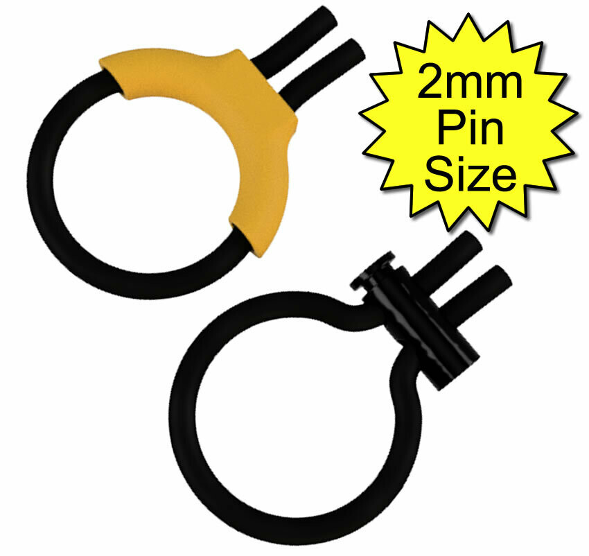XL Estim Penis Play Conductive 6mm Rubber Cock Loop & Insulator Set 2mm Plug