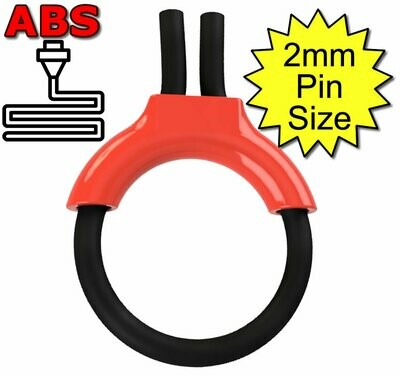 ABS Estim Penis Play Conductive 6mm Rubber Cock Loop & Insulator 2mm Plug Red