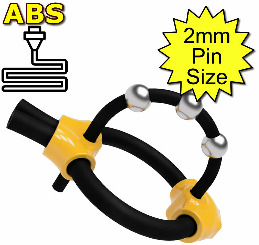 Bipolar ABS Estim Penis Play Conductive Rubber Glans Cock Loop/Ring Yellow