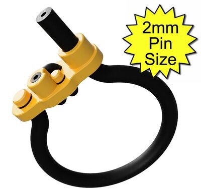 Bipolar Estim Penis Play Conductive Rubber Cock Loop/Ring - Yellow