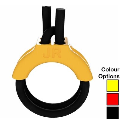 ABS Estim Penis Play Double Conductive 6mm Rubber Cock Loop &amp; Insulator Yellow