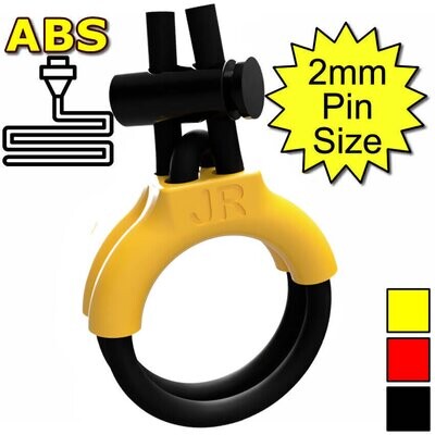 ABS Estim Penis Play Double Conductive 6mm Rubber Cock Loop & Insulator Yellow
