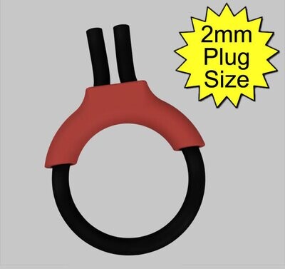 Estim Penis Play Conductive 6mm Rubber Cock Loop & Insulator 2mm Plug Red