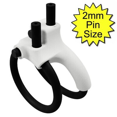 Double Penis Play 6mm Conductive Rubber Cock Loops 2mm Plug White