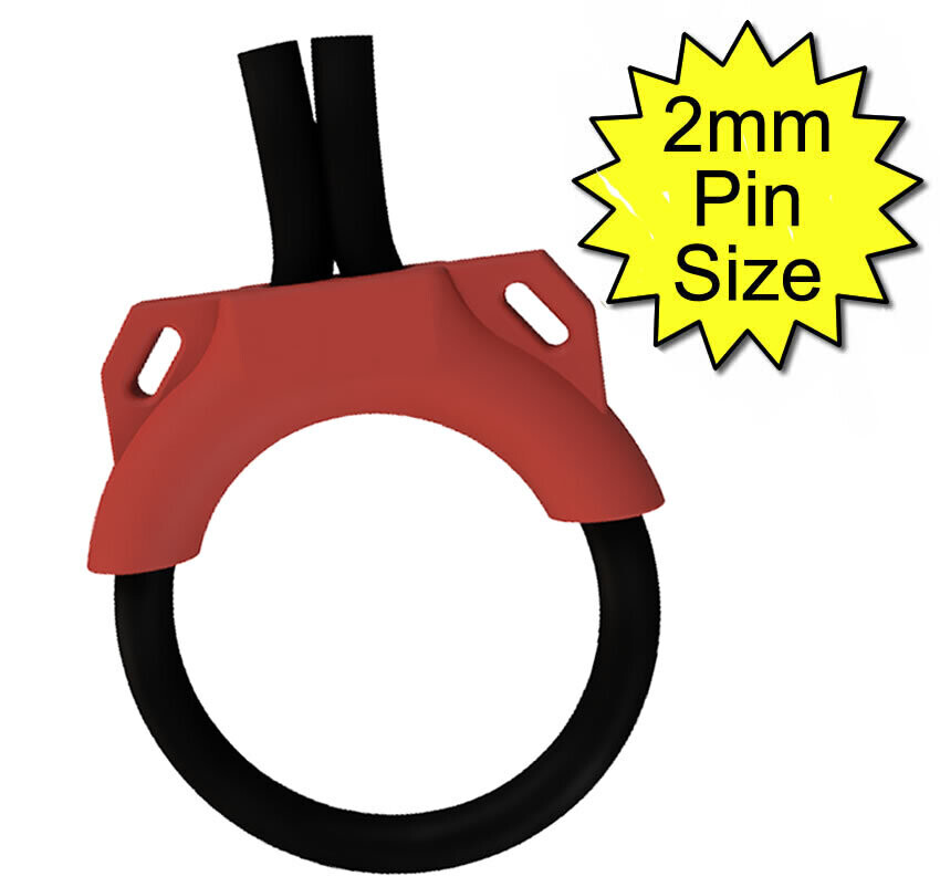 Estim Penis Play Conductive 6mm Rubber Cock Loop &amp; Tie Down Insulator Red
