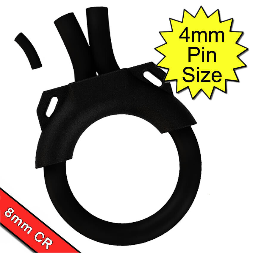 Estim Penis Play 8mm Conductive Rubber Cock Loop Black