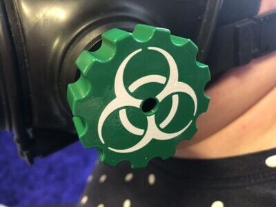 Gas Mask Air Restrictor NATO 40mm Thread Bio-Hazard Design-Green/White