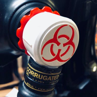 Gas Mask Hose 105cm White/Red Biohazard