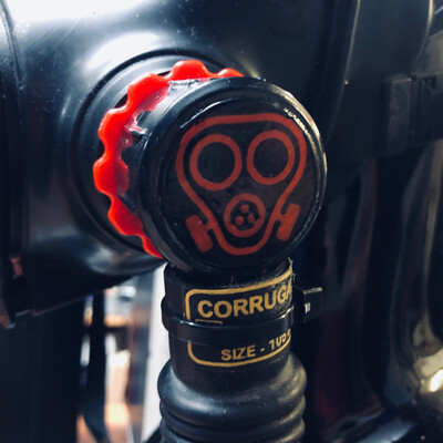 Gas Mask Hose 105cm Black/Red Gasmask Logo