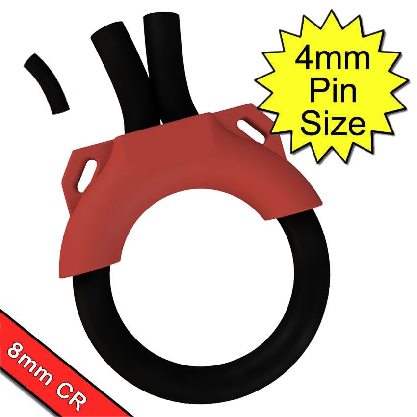 Estim Penis Play 8mm Conductive Rubber Cock Loop Red