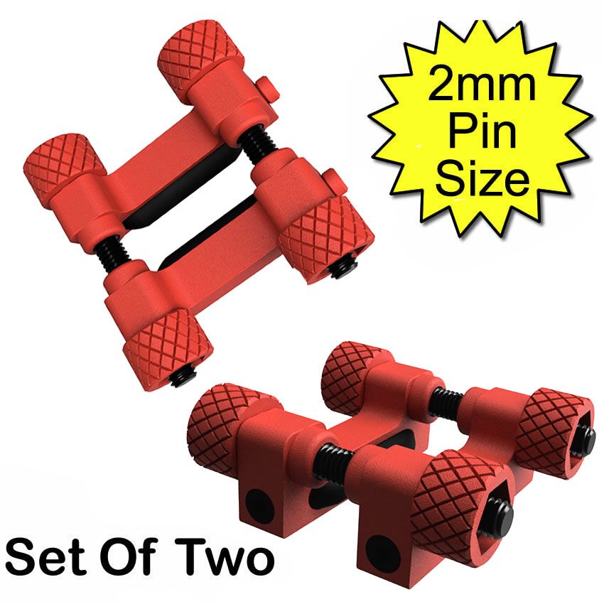 Joannes Bipolar 6mm Conductive Rubber Nipple Clamp Electrodes 2mm Plug Red