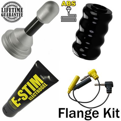 Image showing the Flaneg electrode together with electrogel, low profile adaptors and a modified neck
