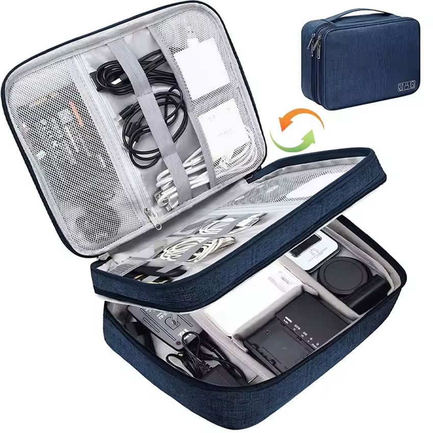 Two Layer Storage Bag 27x9x19cm Blue
