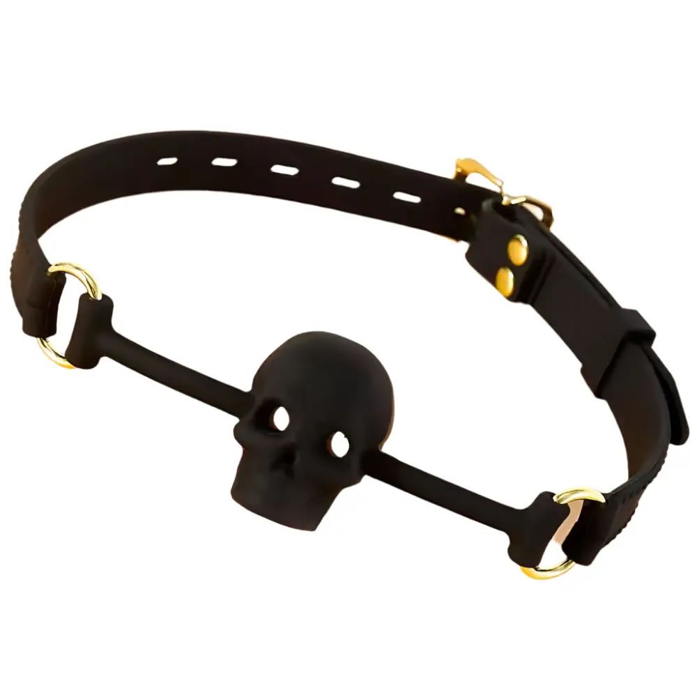 Black Skull Silicone Ball Gag