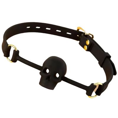 Black Skull Silicone Ball Gag