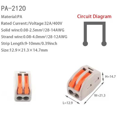 Quick Release Wago Style Connectors - 2 Way