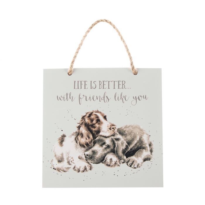Wrendale - 'Life is Better with Friends' Dog Plaque