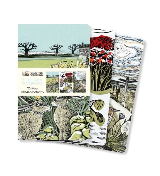 Flame Tree Publishing - Angela Harding - Set of 3 Mini Notebooks - Landscapes