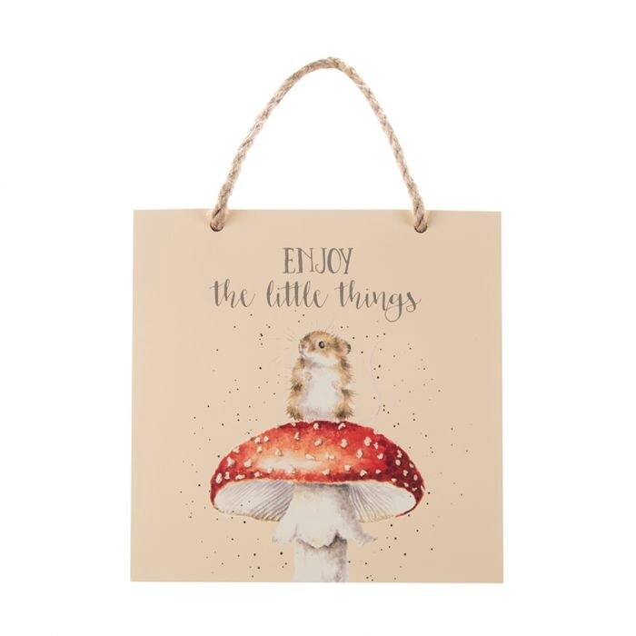 Wrendale Designs - &#39;Enjoy the Little Things&#39; Mouse Wooden Hanging Plaque