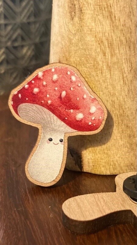 Annie Doodles - Fly Agaric Mushroom Pin Badge