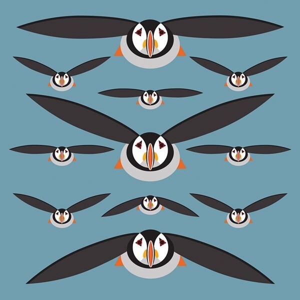 The Art File - Puffins Card - i like birds