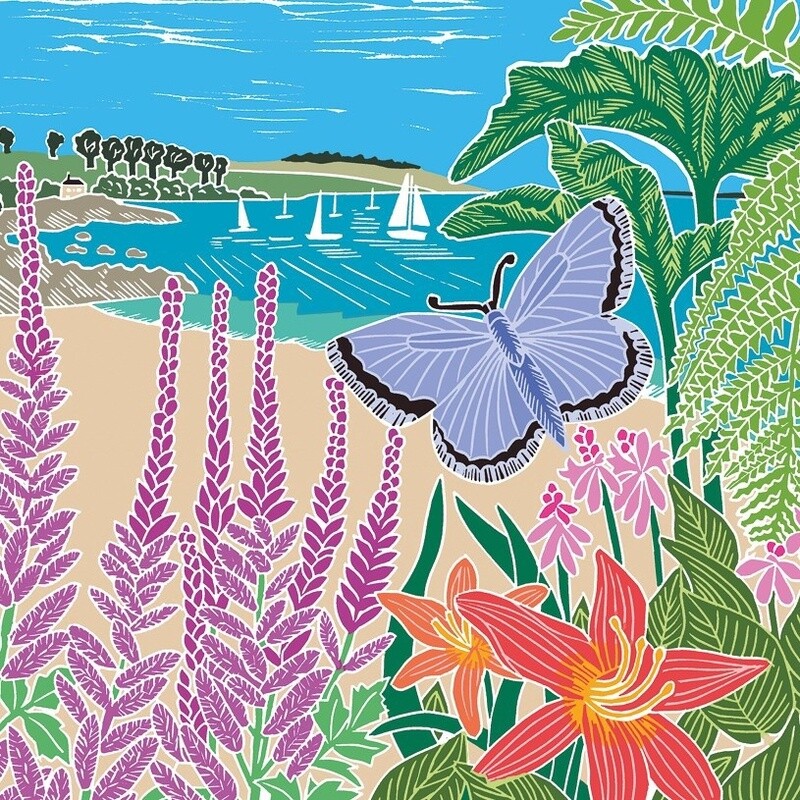 The Art File - Seaside Butterfly Card - Kate Heiss