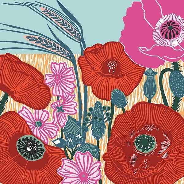 The Art File - Wild Poppies Card - Kate Heiss