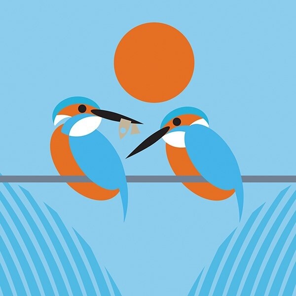 The Art File - Kingfisher Card - i like birds