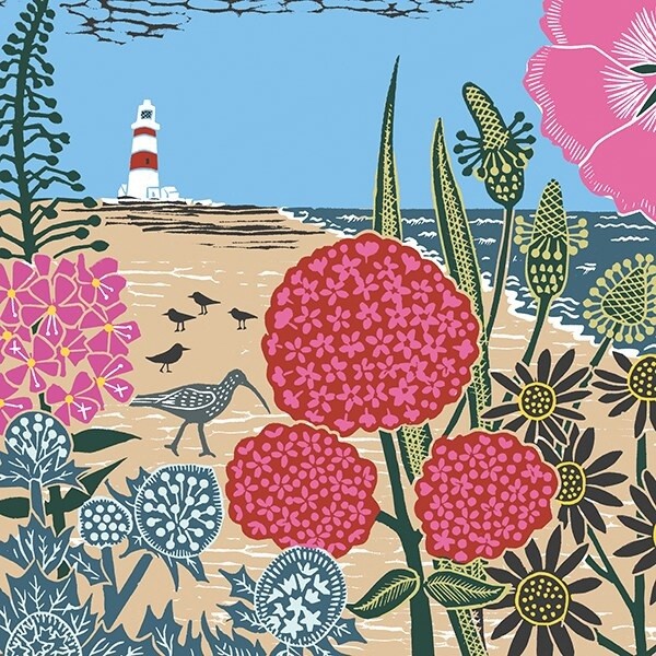 The Art File - Beach and Lighthouse Card - Kate Heiss