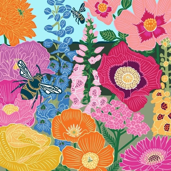 The Art File - Bee and Flower Card - Kate Heiss