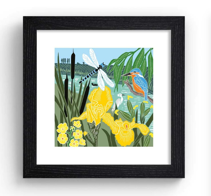 The Art File - Riverside Print - Oak Frame