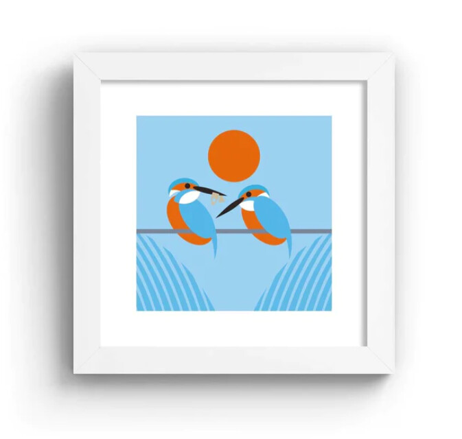Tall Boy Prints - Kingfisher Print - Black Frame