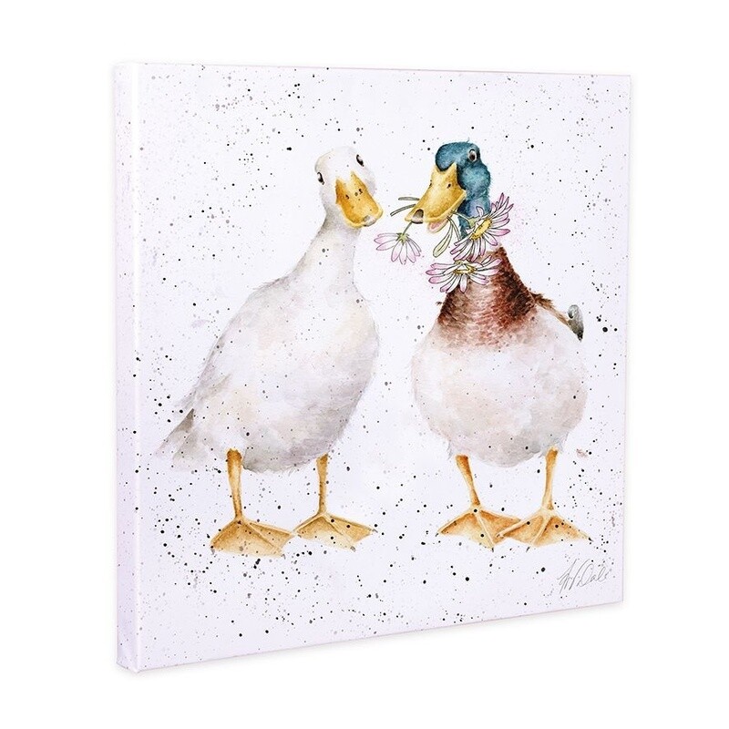 Wrendale - Not A Daisy Goes By' Duck Canvas - 20cm Square